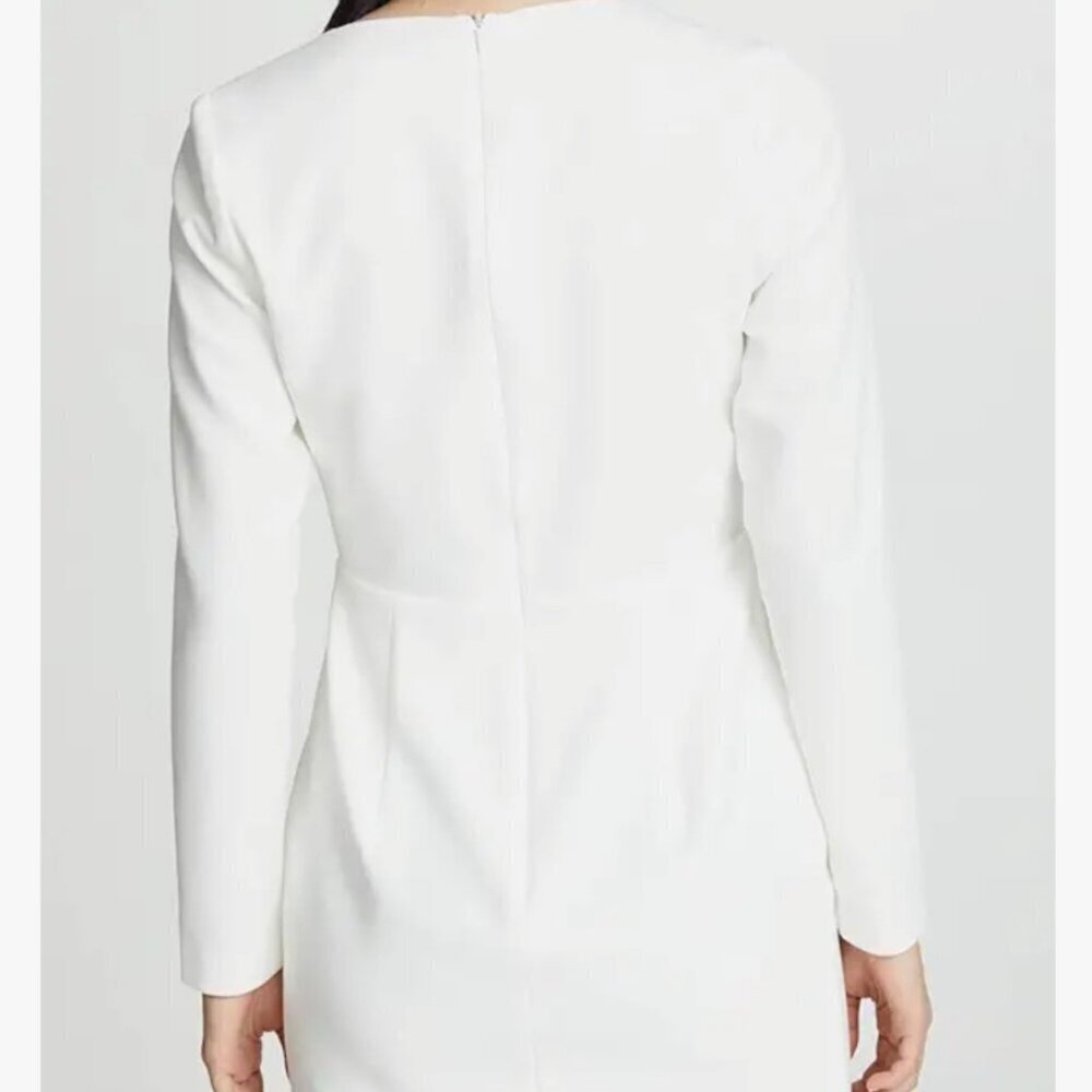 Black Halo Carie Faux Wrap Mini Dress Women Size 10 Ivory - Picture 7 of 14